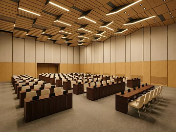 Modern Light Wood Sound-absorbing Panel Conference Hall texture (ID:ffaeh466571)