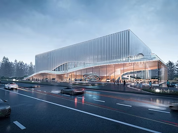 Modern large commercial building renderings 3d model