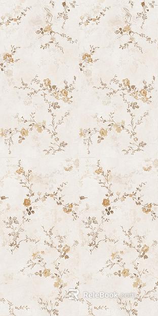 Plant-printed tiles texture