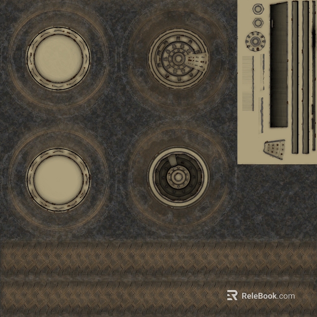 Industrial wind old metal mechanical parts map texture