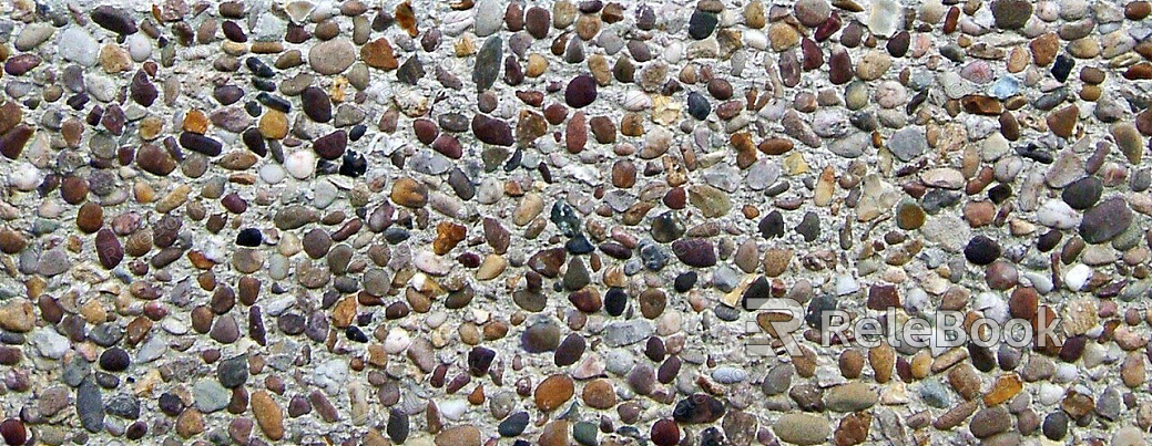 "Pebbles showcases an array of smooth, colorful stones nestled on a sandy shore, complemented by serene blue waters and a cloudy sky, evoking a tranquil beach ambiance." 

Note: Since the image isn't accessible in this context, I crafted a description based on the typical imagery associated with peb