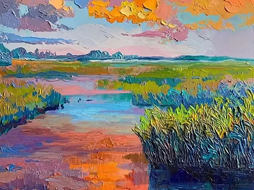 Color Cartoon Landscape Texture Oil Painting texture (ID:ffach227536)