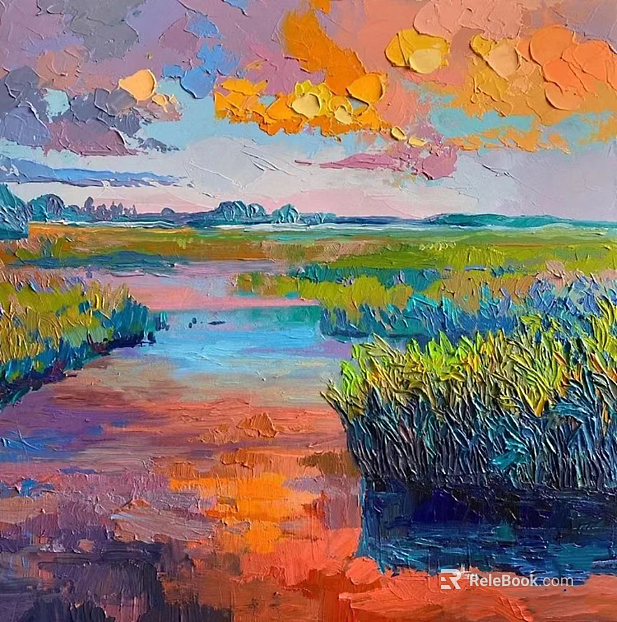 Color Cartoon Landscape Texture Oil Painting texture