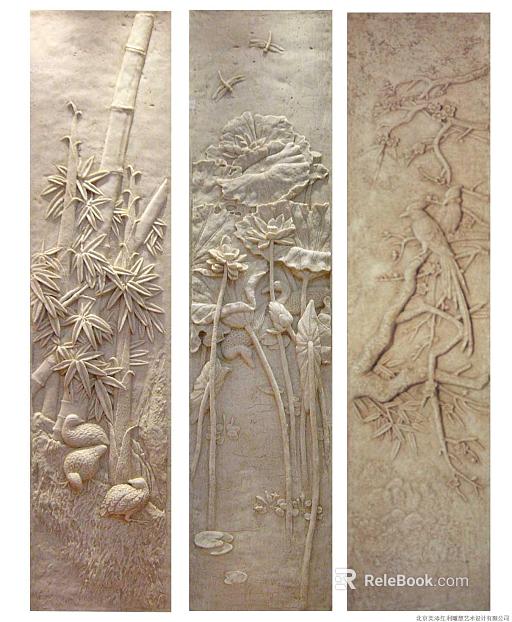 Relief Green Plant Sculpture texture