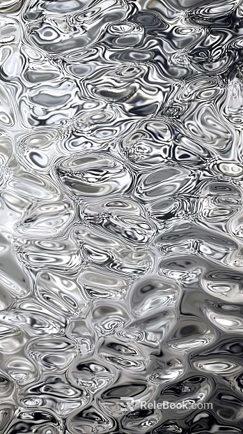 Modern industrial stainless steel metal water ripple texture