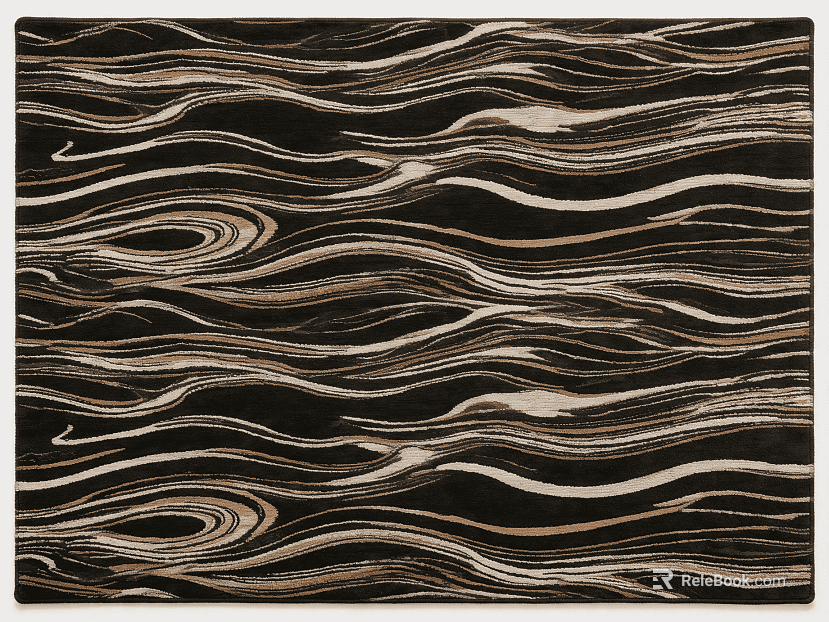 Dark brown wavy line carpet texture