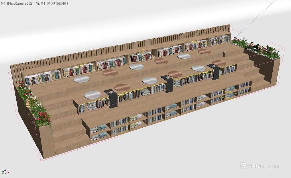 Light Wood Ladder Bookshelf Reading Area texture