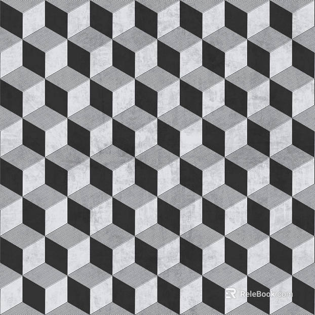 Black and white three-dimensional geometric ceramic tile wall surface ground application texture