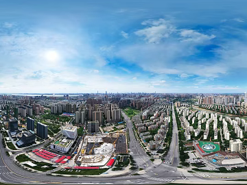 HDR city building bird's eye view panorama texture (ID:ffach022313)
