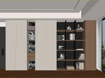 Modern Minimalist Wooden Decorative Storage Cabinet Study texture (ID:ffaeh449674)