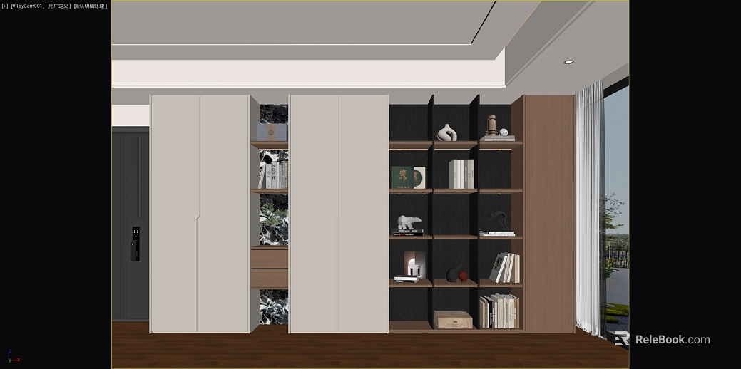 Modern Minimalist Wooden Decorative Storage Cabinet Study texture