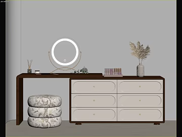 Modern Deep Walnut Dresser Bedroom texture (ID:ffaeh106846)
