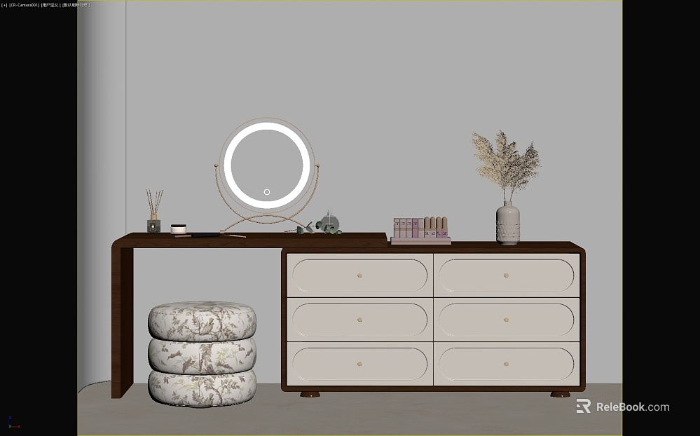 Modern Deep Walnut Dresser Bedroom texture