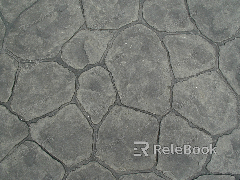 Close-up of stone paving, revealing its rugged texture and earthy tones, with stones tightly fitted together, forming a durable and aesthetically pleasing pathway.