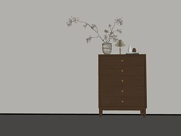 Bedroom Bucket Cabinet in Dark Brown Walnut texture (ID:ffaeh912791)