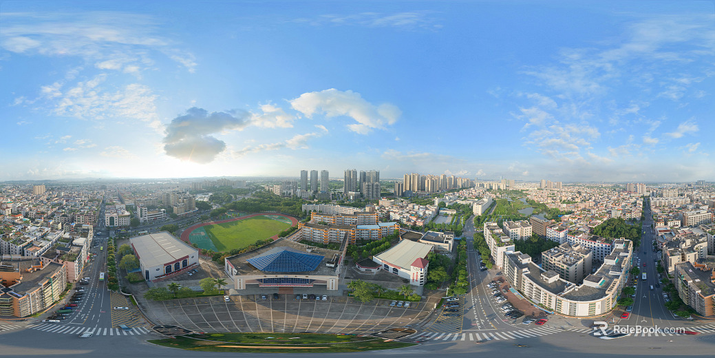 HDR city building bird's eye view panorama texture