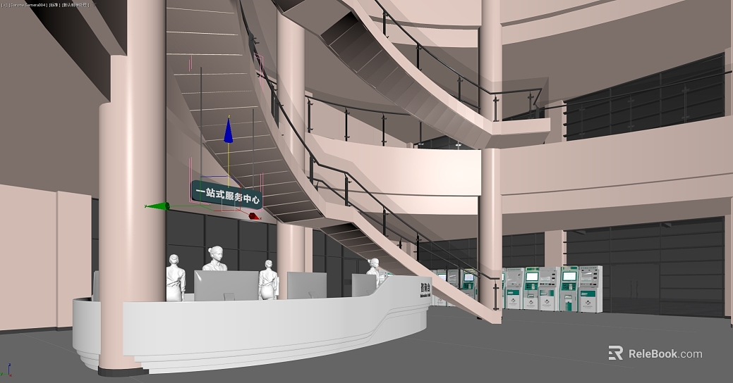 Modern one-stop service center scene texture