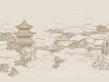Chinese light curry architectural pattern wallpaper texture (ID:ffaeh485382)
