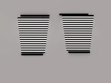 Black and white striped rolling shutter window indoor doors and windows 3d model