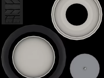 Black gray white rubber tire assembly texture (ID:ffaeh427821)