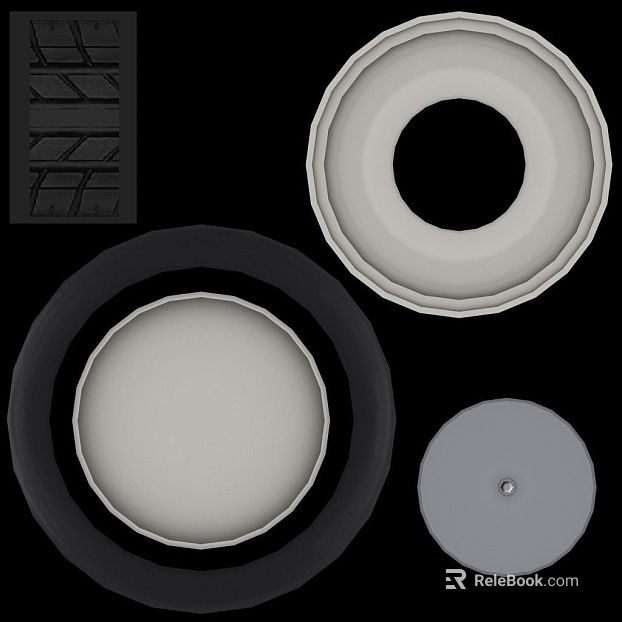 Black gray white rubber tire assembly texture