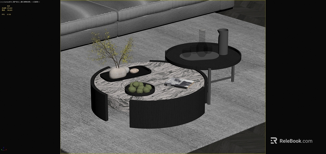 Light Luxury Grey Marble Coffee Table for Living Room texture