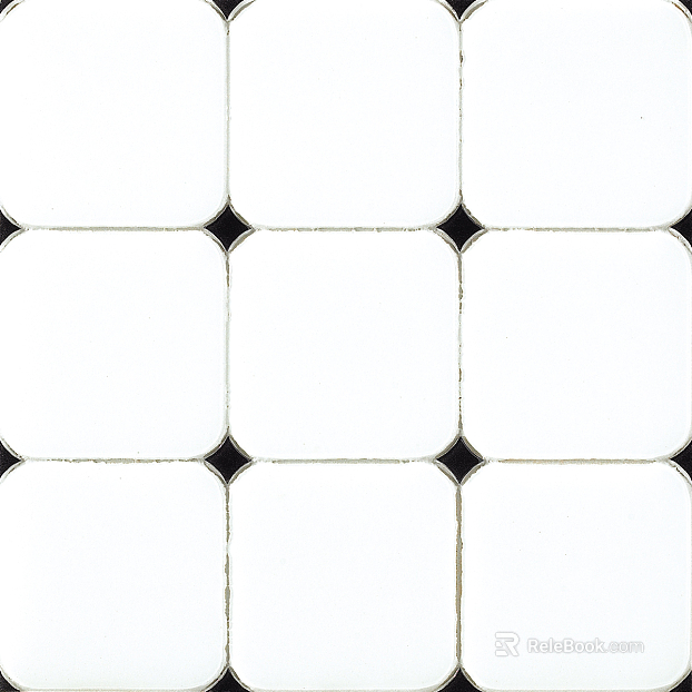 Plaid Tile Black and White Floor Tile texture