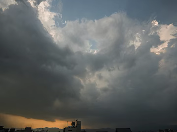 Dark dark clouds, cloudy sky, storm disaster coming texture (ID:ffach362431)