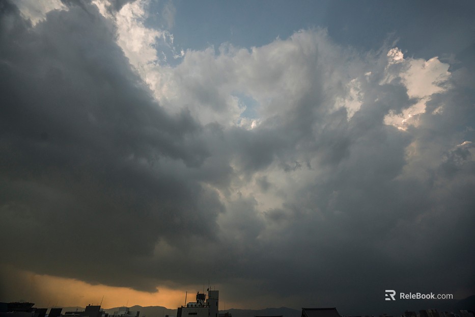 Dark dark clouds, cloudy sky, storm disaster coming texture