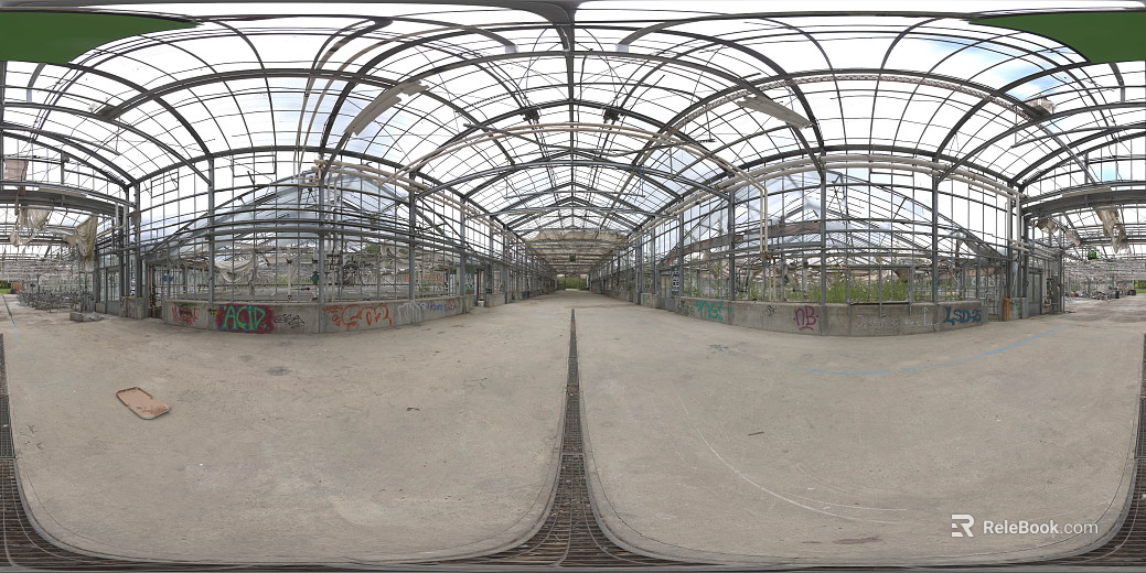 Indoor Industrial Shed Corridor Day HDR texture