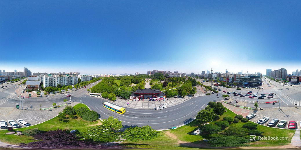 HDR City Eco Park Panorama texture