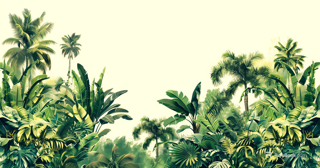 European Literary Plants Tropical Rainforest Wallpaper texture