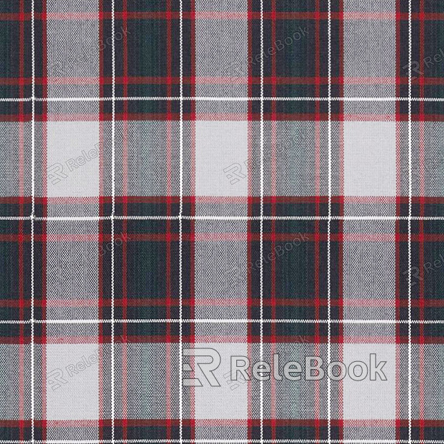 Vibrant plaid pattern in shades of blue, green, and yellow, forming a visually appealing, symmetrical checkered design on a textured background.