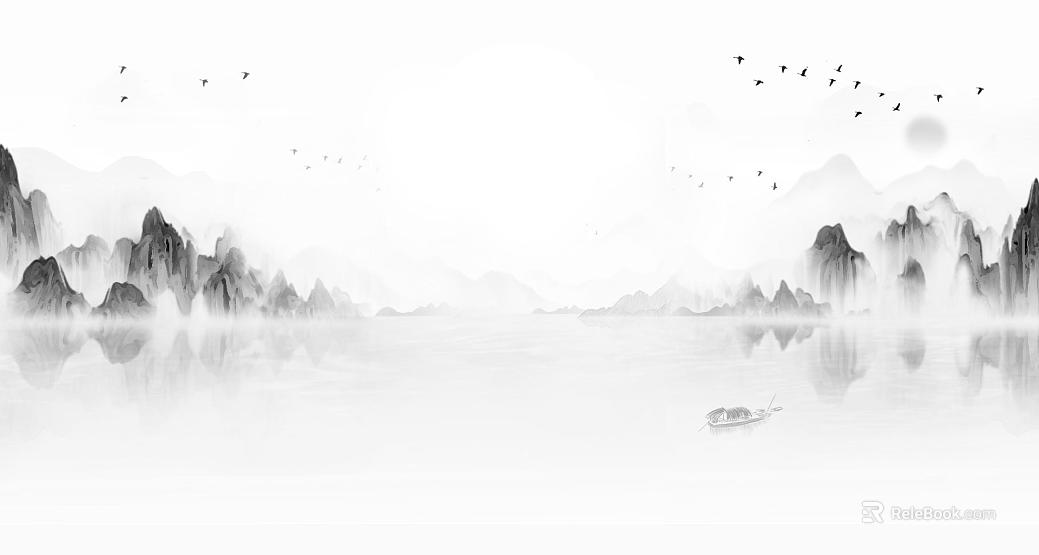 New Chinese Landscape Painting texture