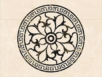 Marble mosaic round black and white ground texture (ID:ffagg94731)