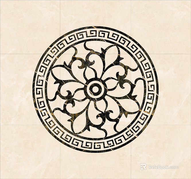 Marble mosaic round black and white ground texture
