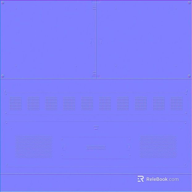 Blue perforated metal cabinet panel texture