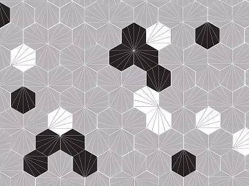 Hexagonal brick black and white gray small tile texture (ID:ffaeg26147)