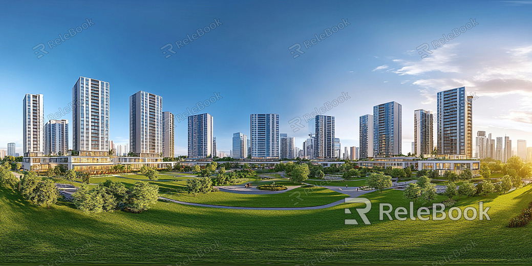 Clean Greenbelt City Panorama HDR texture