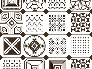 Tile black and white pattern floor tile texture (ID:ffabg35456)