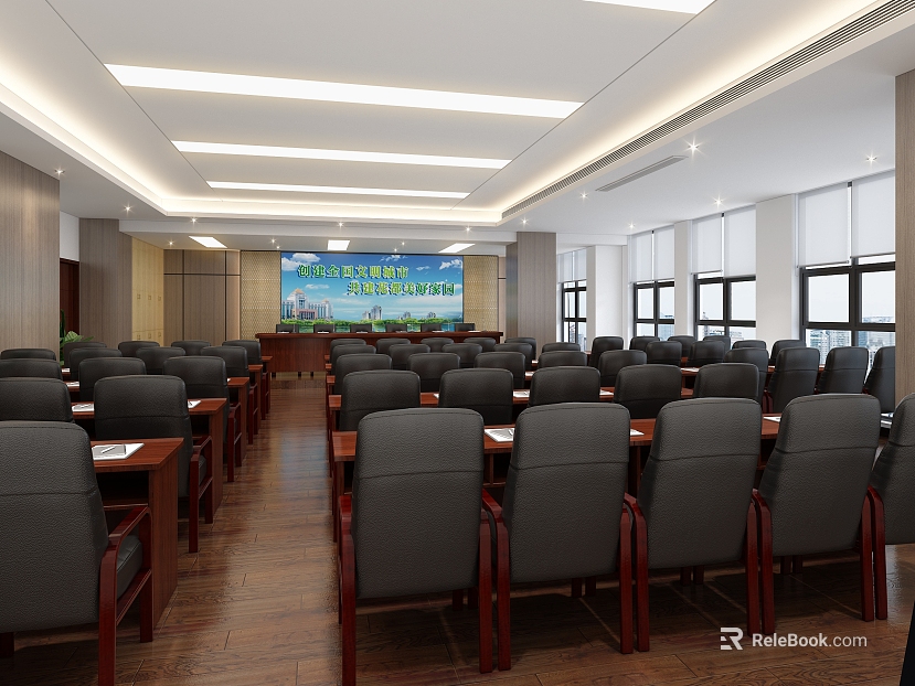 Modern Dark Brown Wood Floor Meeting Room texture