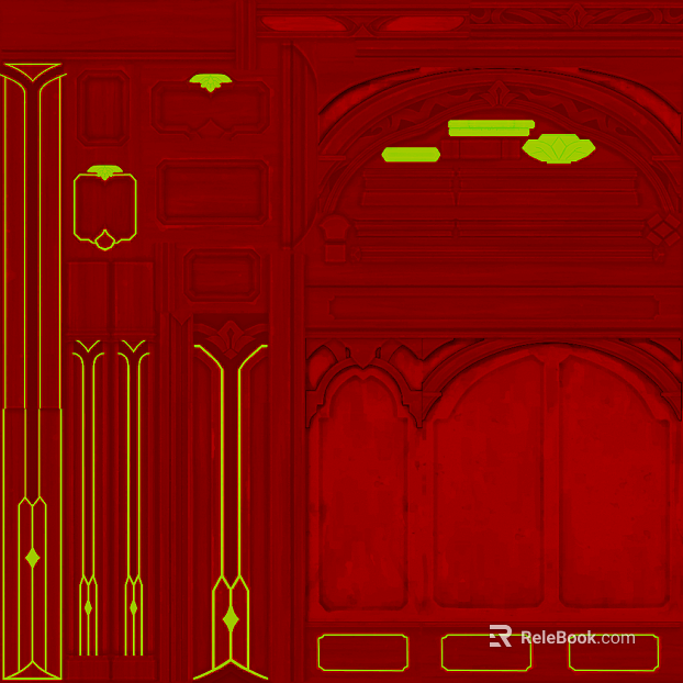 Red European carved decorative board wall texture