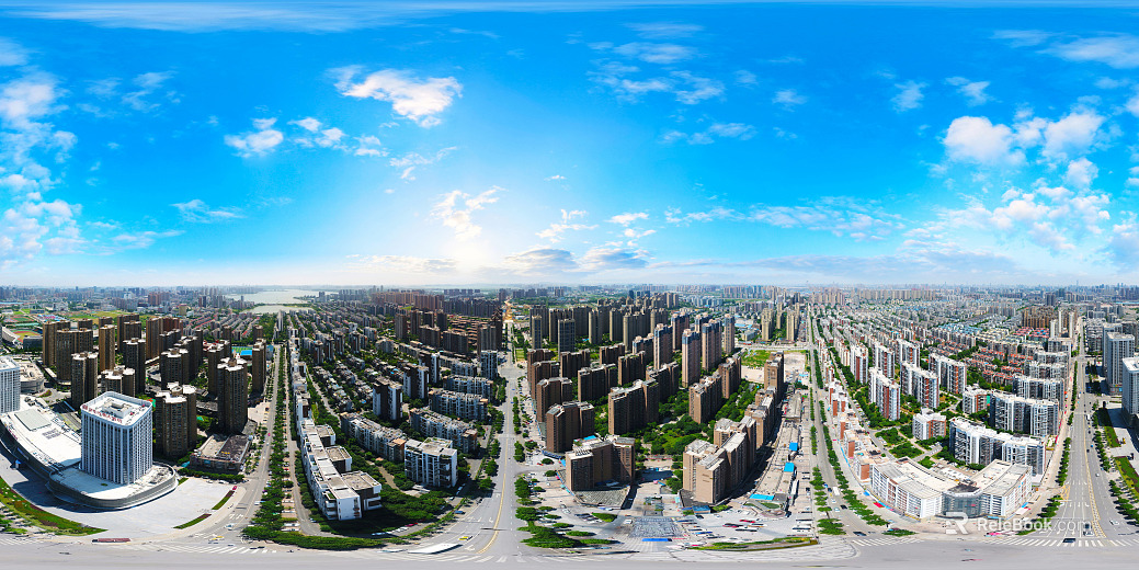 HDR city building bird's eye view panorama texture