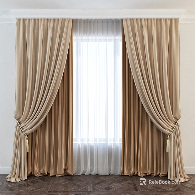 Beige Velvet Curtain Living Room Bedroom texture