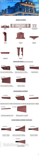 Red-brown European architectural decorative components texture