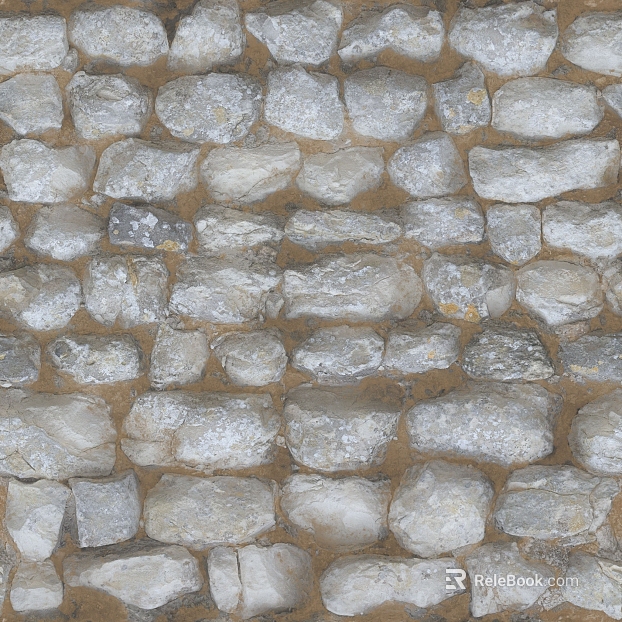 White rubble exterior wall surface texture