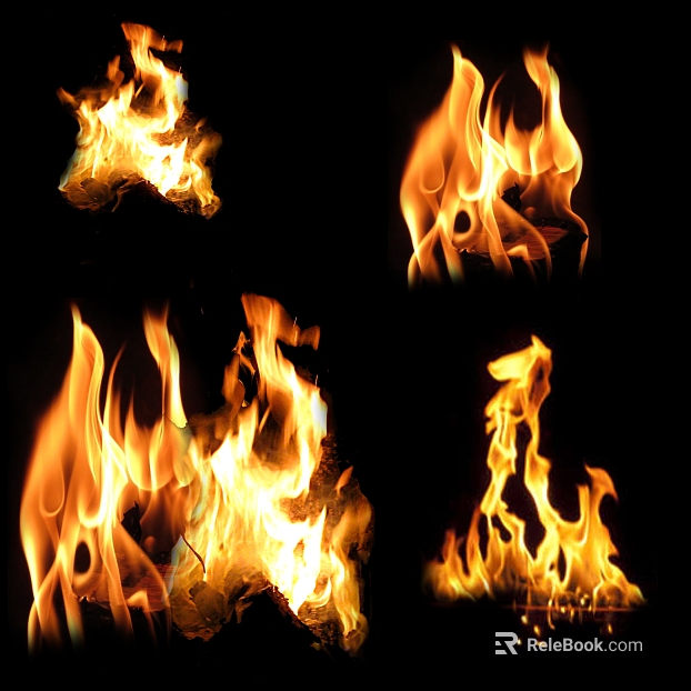 Orange-yellow flame texture, special effects material texture