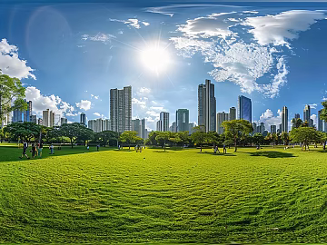 Outdoor City Center Park Panoramic HDR texture (ID:ffach834255)