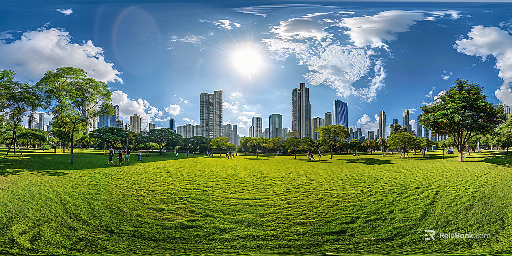 Outdoor City Center Park Panoramic HDR texture
