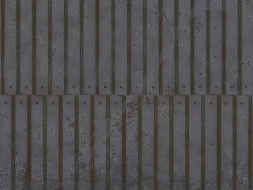 Dark gray distressed metal panel, industrial wall surface 3d model